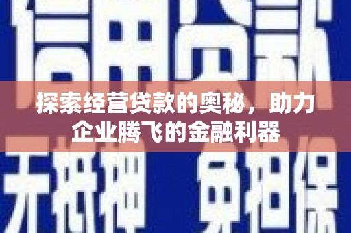 清远探索经营贷款的奥秘，助力企业腾飞的金融利器
