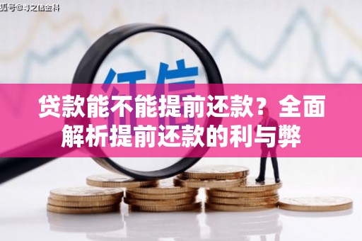 清远贷款能不能提前还款？全面解析提前还款的利与弊