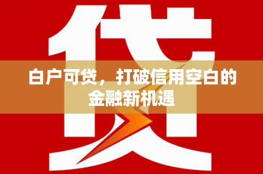 清远白户可贷，打破信用空白的金融新机遇