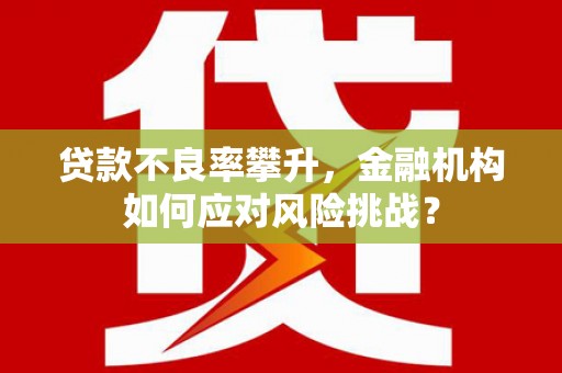 清远贷款不良率攀升，金融机构如何应对风险挑战？