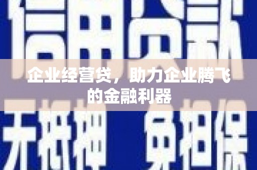 清远企业经营贷，助力企业腾飞的金融利器