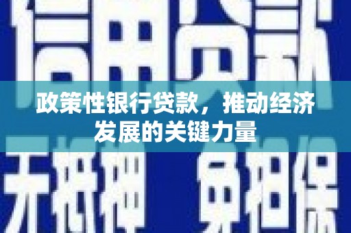 清远政策性银行贷款，推动经济发展的关键力量