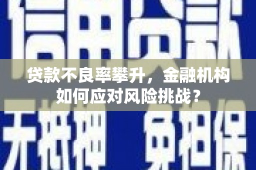 清远贷款不良率攀升，金融机构如何应对风险挑战？
